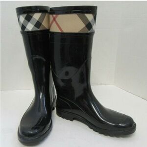 Burberry Women's Rain Boots - Crosshill Housecheck Size 10